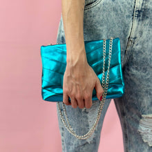 Cargar imagen en el visor de la galería, Bolso Gullieta turquesa metálica